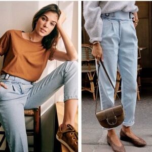 Sezane Franck Light Blue High Rise Jeans